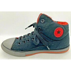 CONVERSE Chuck Taylor All Star Hi Shield 654279F Junior Kid Black/Red Sz 5